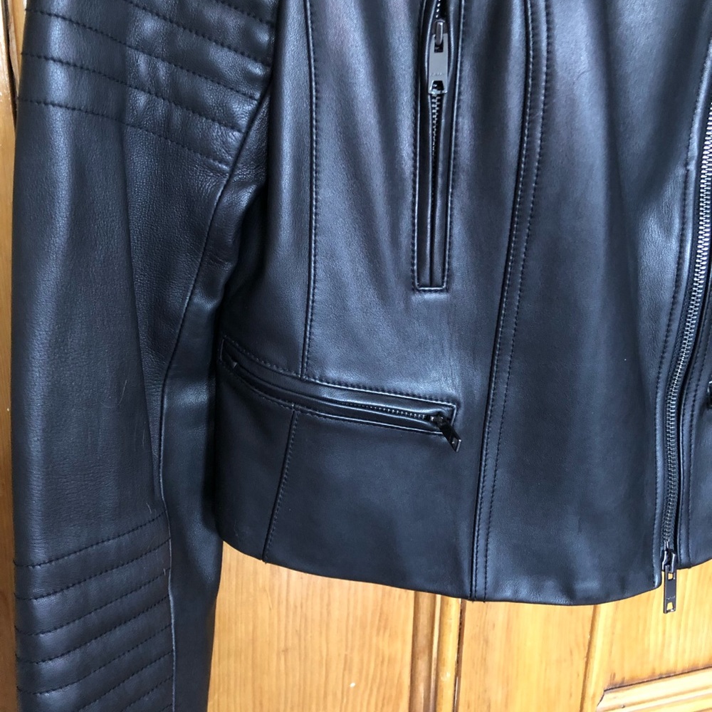 Black Leather Moto Jacket - Picture 7 of 7